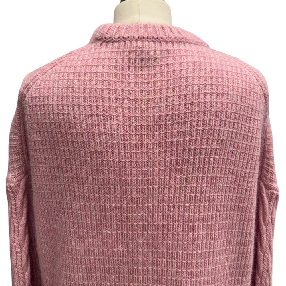 J Crew Cable Knit Tunic Sweater  Cashmere Mohair Womens Size S Pink Oversized - Picture 4 of 14